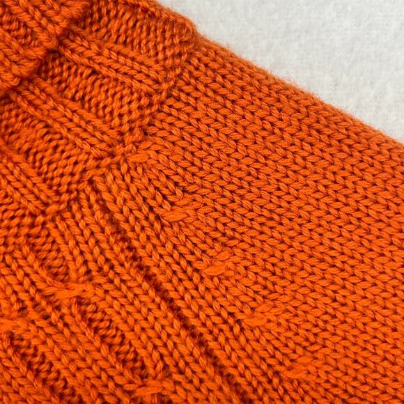 REAL CLOTHES Sweater Womens P Petite Wool Turtleneck SAKS FIFTH AVENUE Orange HK - Picture 10 of 13